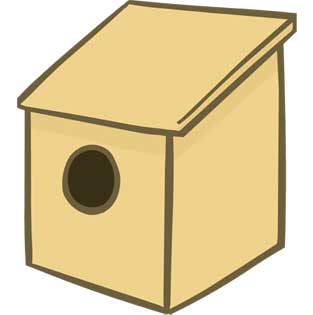 Nest Box A with slanted roof and overhang